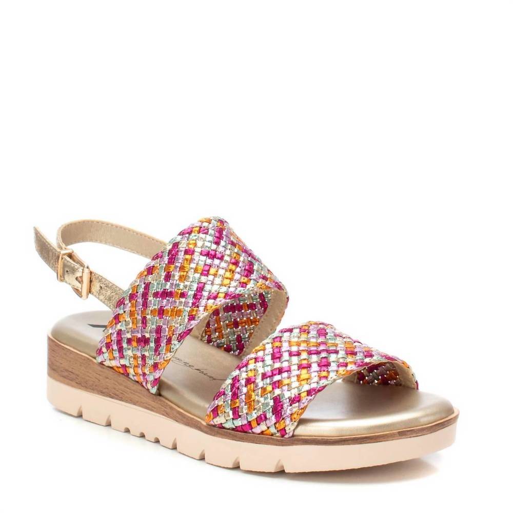 NEW XTI women's woven sandals in fuchsia